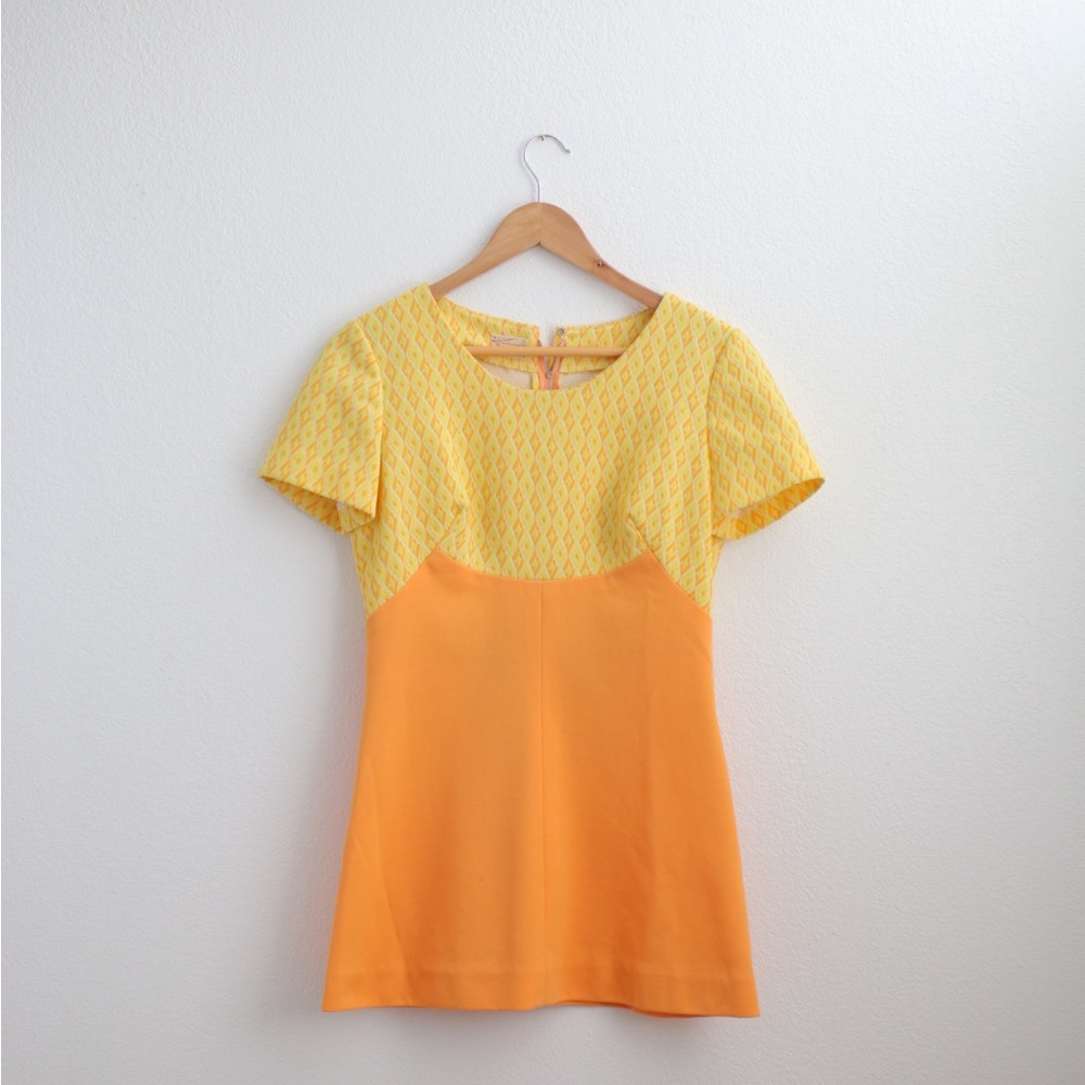 Vintage Yellow Mini Dress Sz: S